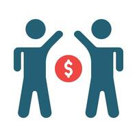 Partnership Vector Glyph Two Color Icon For Personal And Commercial Use.