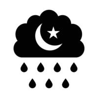 Night Rain Vector Glyph Icon For Personal And Commercial Use.