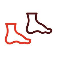 Feet Vector Thick Line Two Color Icons For Personal And Commercial Use.