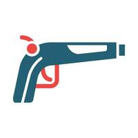 Gun Vector Glyph Two Color Icon For Personal And Commercial Use.