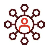 Networking Vector Thick Line Two Color Icons For Personal And Commercial Use.