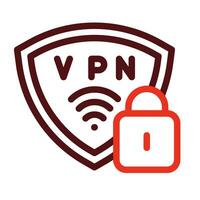 Vpn Vector Thick Line Two Color Icons For Personal And Commercial Use.