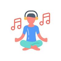 música meditación icono en vector. ilustración vector