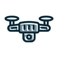 Drone Vector Thick Line Filled Dark Colors Icons For Personal And Commercial Use.