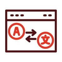 Translator Vector Thick Line Two Color Icons For Personal And Commercial Use.