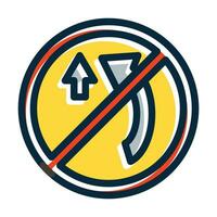 No Overtaking Vector Thick Line Filled Dark Colors Icons For Personal And Commercial Use.
