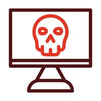 Game Over Vector Thick Line Two Color Icons For Personal And Commercial Use.