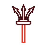 Trident Vector Thick Line Two Color Icons For Personal And Commercial Use.
