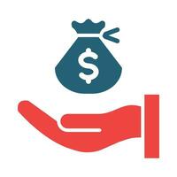 Saving Vector Glyph Two Color Icon For Personal And Commercial Use.