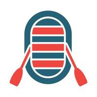 Inflatable Boat Vector Glyph Two Color Icon For Personal And Commercial Use.