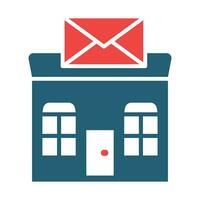 Post Office Vector Glyph Two Color Icon For Personal And Commercial Use.