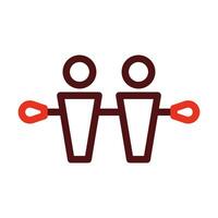 Table Soccer Vector Thick Line Two Color Icons For Personal And Commercial Use.