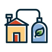 Bio gas Vector Thick Line Filled Dark Colors Icons For Personal And Commercial Use.