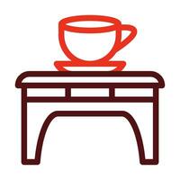 Coffee Table Vector Thick Line Two Color Icons For Personal And Commercial Use.