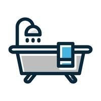 Bathtub Vector Thick Line Filled Dark Colors Icons For Personal And Commercial Use.