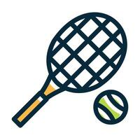 Tennis Vector Thick Line Filled Dark Colors Icons For Personal And Commercial Use.