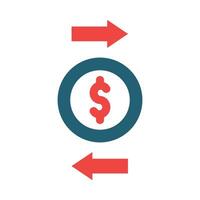 Money Transfer Vector Glyph Two Color Icon For Personal And Commercial Use.