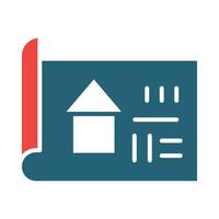 Blue Print Vector Glyph Two Color Icon For Personal And Commercial Use.