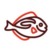 Blue Tang Fish Vector Thick Line Two Color Icons For Personal And Commercial Use.