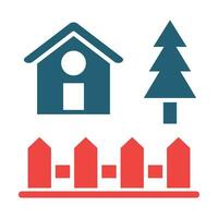 Backyard Vector Glyph Two Color Icon For Personal And Commercial Use.