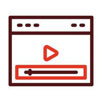 Online Streaming Vector Thick Line Two Color Icons For Personal And Commercial Use.