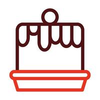 Pudding Vector Thick Line Two Color Icons For Personal And Commercial Use.