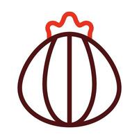 Dim Sum Vector Thick Line Two Color Icons For Personal And Commercial Use.