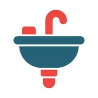 Washbasin Vector Glyph Two Color Icon For Personal And Commercial Use.