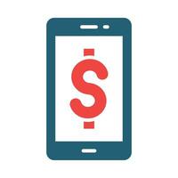 Mobile Payment Vector Glyph Two Color Icon For Personal And Commercial Use.