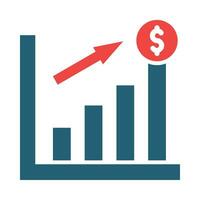 Stock Investment Vector Glyph Two Color Icon For Personal And Commercial Use.