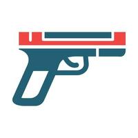 Pistol Vector Glyph Two Color Icon For Personal And Commercial Use.