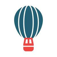 Hot Air Ballon Vector Glyph Two Color Icon For Personal And Commercial Use.