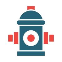 Fire Hydrant Vector Glyph Two Color Icon For Personal And Commercial Use.