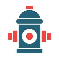 Fire Hydrant Vector Glyph Two Color Icon For Personal And Commercial Use.