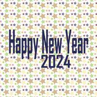 simple modern abstract vector wavy different color big and small star pattern on happy new year banner design with white background, perfect for background, wallpaper
