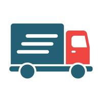 Cargo Van Vector Glyph Two Color Icon For Personal And Commercial Use.