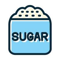 Sugar Bag Vector Thick Line Filled Dark Colors Icons For Personal And Commercial Use.