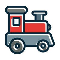 Toy Train Vector Thick Line Filled Dark Colors Icons For Personal And Commercial Use.