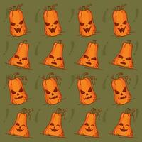 Halloween pumpkin pattern background Vector illustration