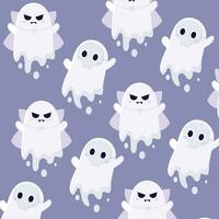 Halloween ghost character pattern background Vector illustration