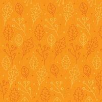 Autumn seasonal pattern background with leaves Vector illustration