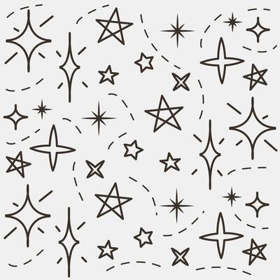 Hand drawn illustration background with star shapes Vector illustration