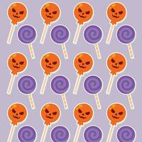 Halloween candies pattern background Vector illustration