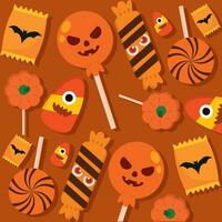 Halloween candies pattern background Vector illustration