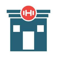 Gym Vector Glyph Two Color Icon For Personal And Commercial Use.