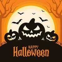 Happy halloween poster HAlloween pumpkinVector illustration vector