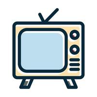 Tv Vector Thick Line Filled Dark Colors Icons For Personal And Commercial Use.