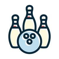 Bowling Vector Thick Line Filled Dark Colors Icons For Personal And Commercial Use.