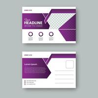 Modern Corporate Minimalist Business Post Card Design Template in Purple Color vector
