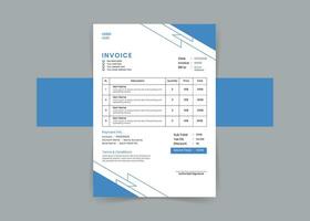 creative A4 size blue color invoice design template vector